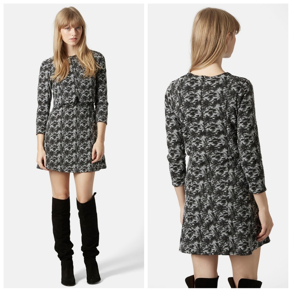 TOPSHOP Jacquard Overlay Dress